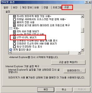 인터넷옵션 고급