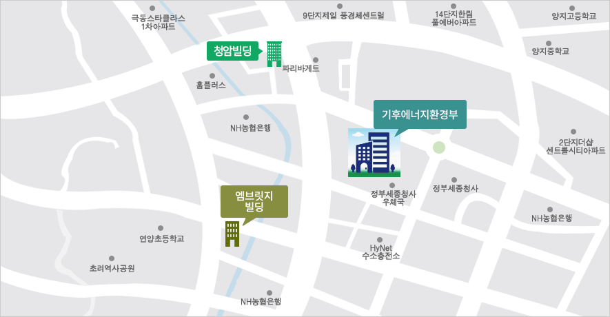 기후에너지환경부는 오송역(KTX)에서 BRT 또는 751, 770 버스를 타신 후 하차 하시면 정부세종청사 6동에 위치합니다. 