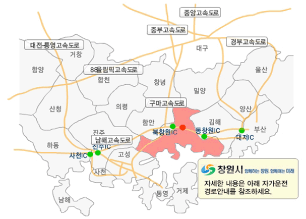 약도 - 자세한 내용은 아래 자가운전 경로안내를 참조하세요